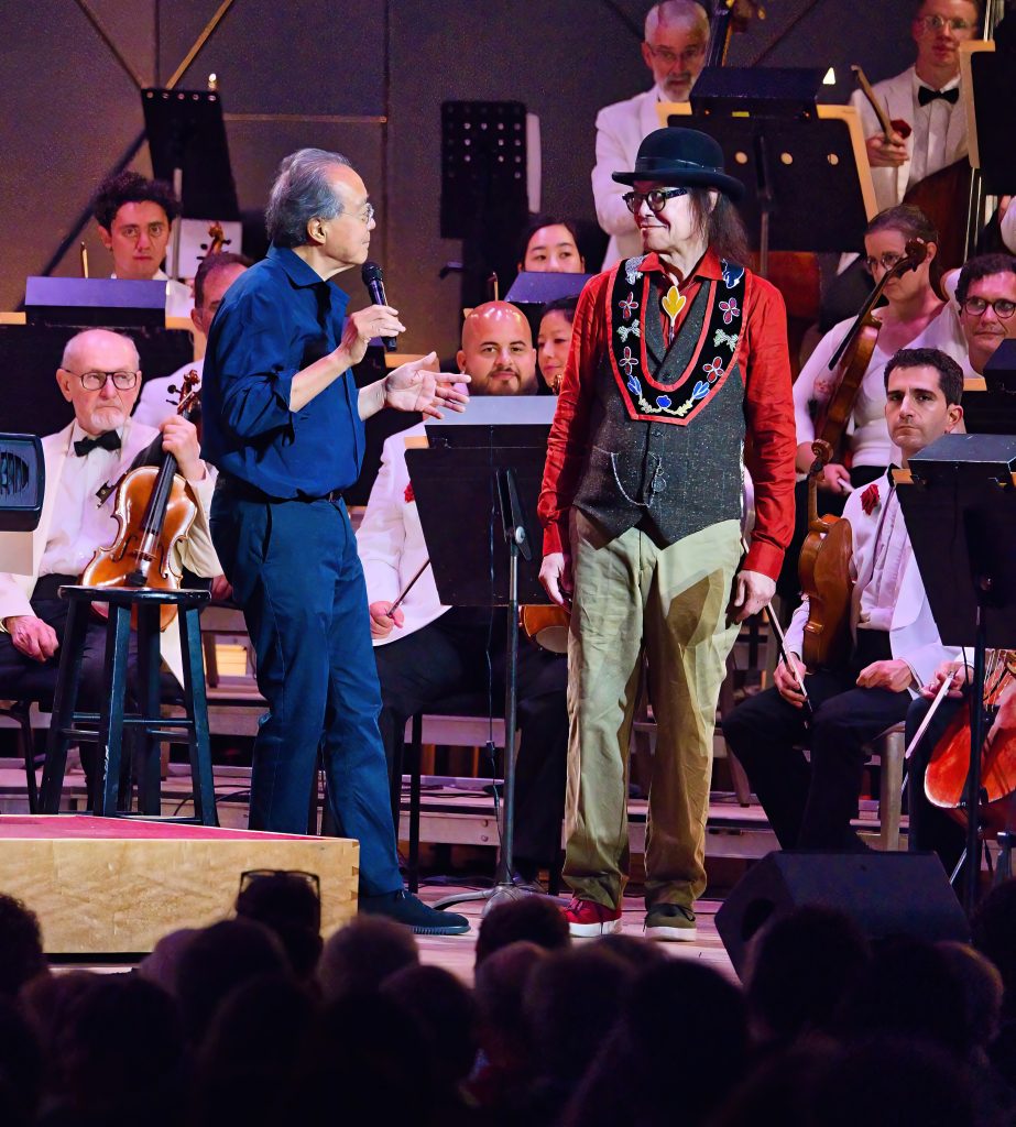 Brent Michael David & Yo-Yo Ma perform at Tanglewood, Aug. 8, 2026; Hilary Scott/BSO photo.